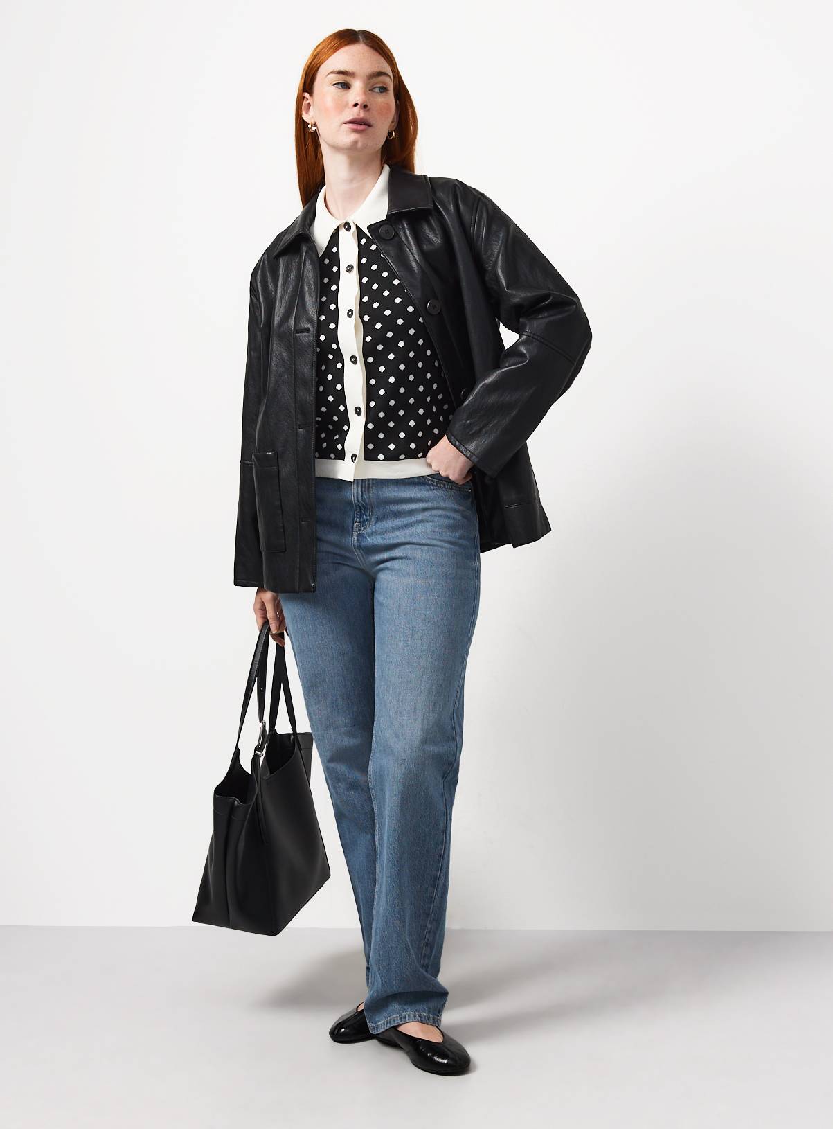 Spot Collared Cardigan XL - Image 2